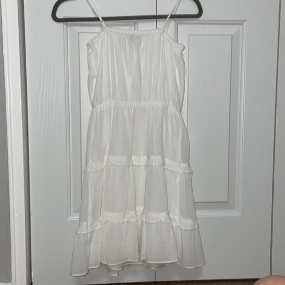 Express White Tiered & Ruffled Mini Dress - Picture 2 of 3